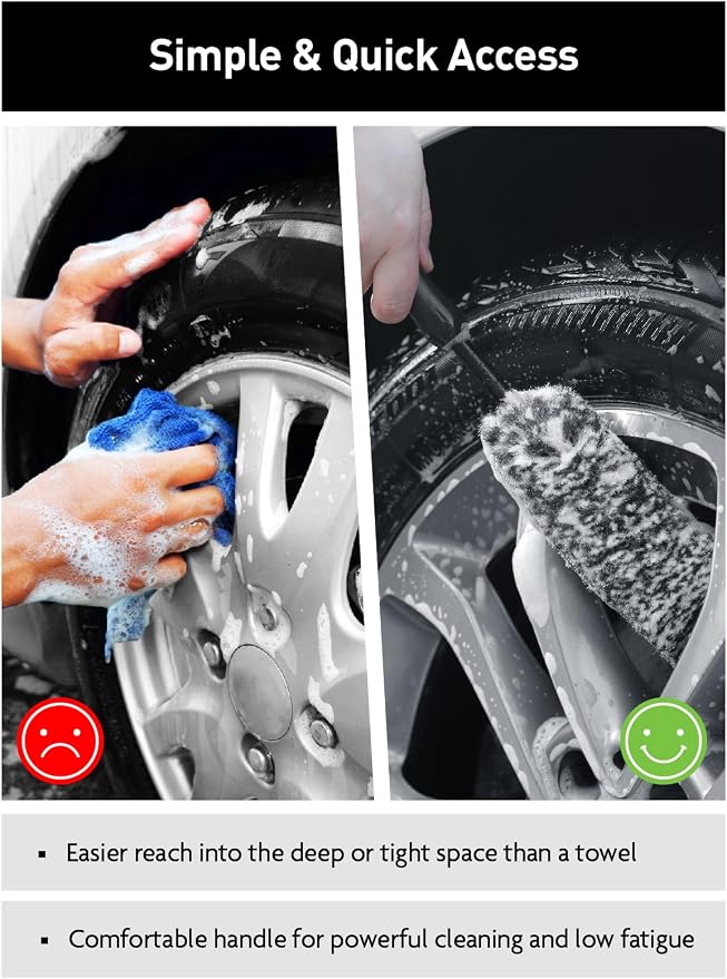 Fantasticlean 7PCS Car Wheel Cleaning Pro Kit, Tire Brush, Soft-bristled Rim - Image 9