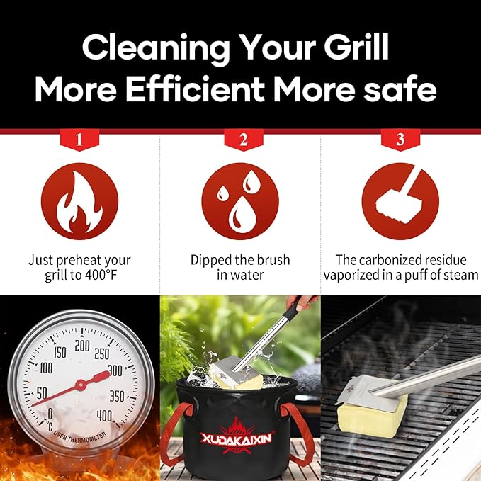 Grill Brush Bristle Free, BBQ Replaceable Scraper Cleaning Head, Safe Grill - Image 5
