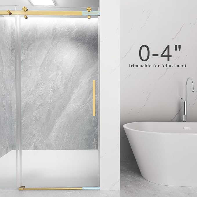Frameless Sliding Shower Door 56-60" W x 72" H, 5/16" Heavy Duty Tempered Glass - Image 6