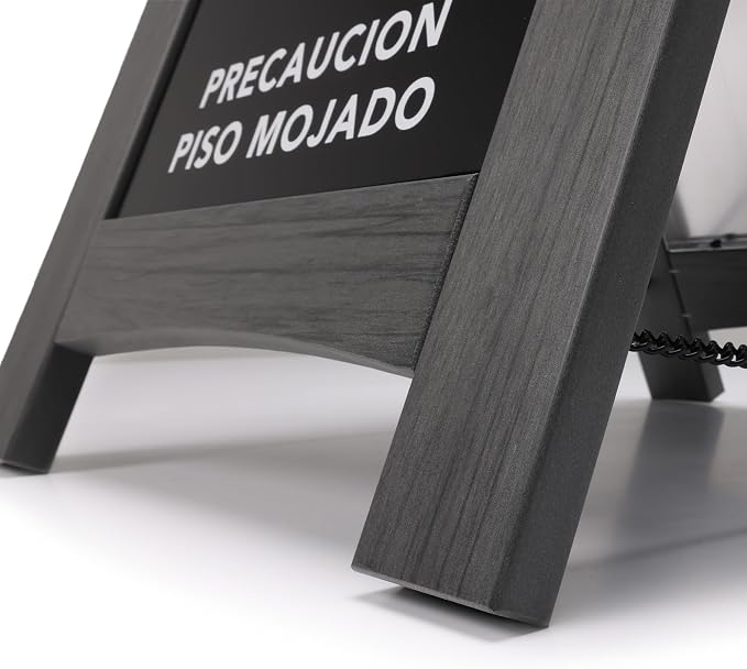 Premium Outdoor Composite Caution Wet Floor Sign – Bilingual w/Non-Skid Plastic - Image 3