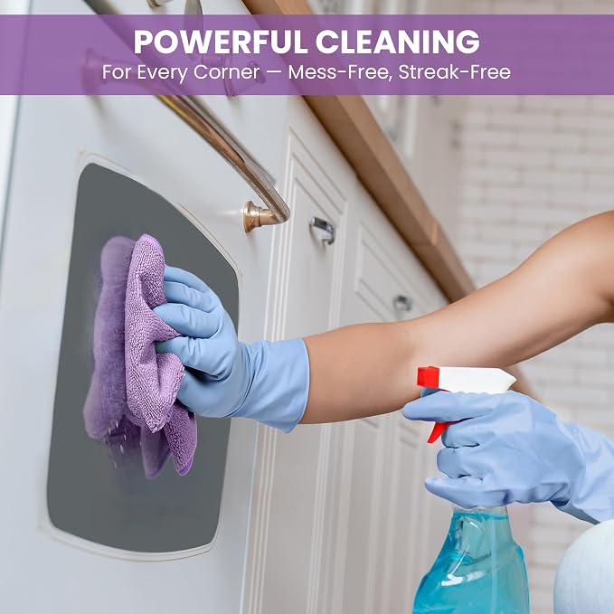 Microfiber Cleaning Cloth, 12 Pack Purple Cleaning Rags - Image 6