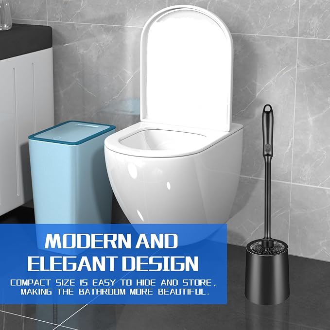 4 Pack Toilet Brush and Holder, Long Handle Toilet Bowl Brush, Deep Cleaning - Image 4