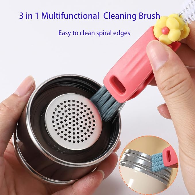 3 in 1 Cup Lid Cleaning Brush, Portable Cup Lid Cleaner - Image 5