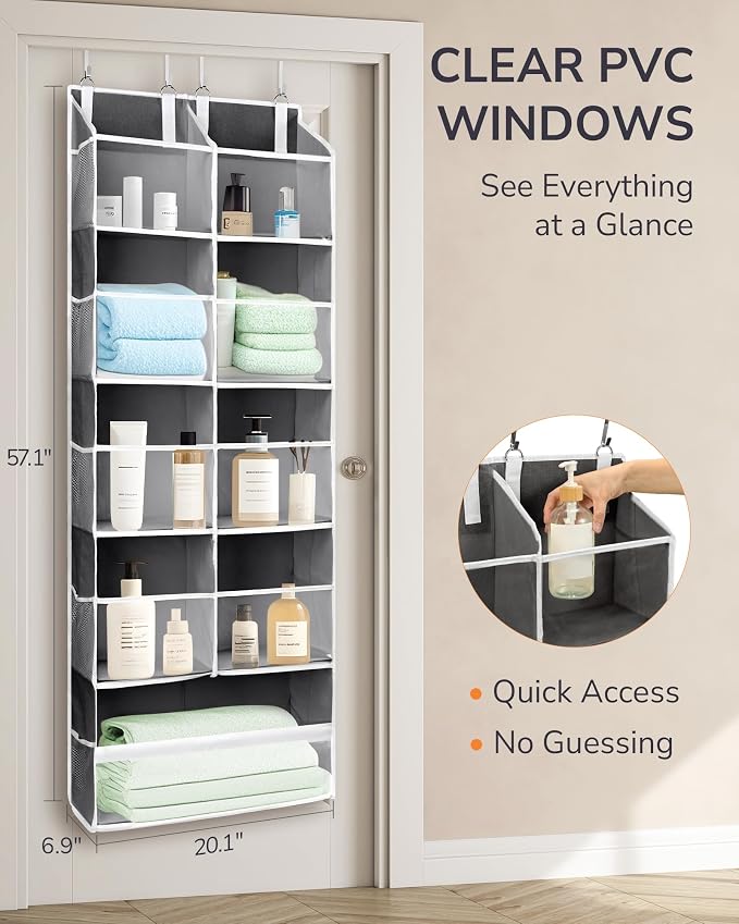 ULG Over the Door Organizer, 5-Tier Extra Large Hanging Storage - Image 2
