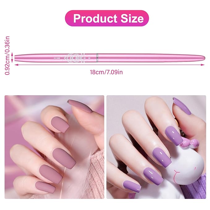 Metal Purple Nail Art Clean Up Brushes - Image 8