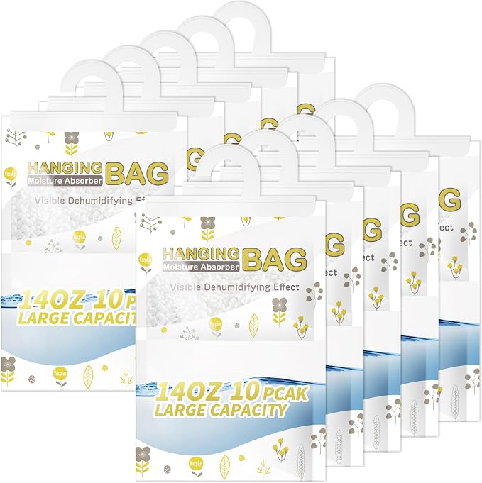 Vacplus Moisture Absorbers, Hanging Closet Dehumidifier Bags, Humidity Packs by Vacplus