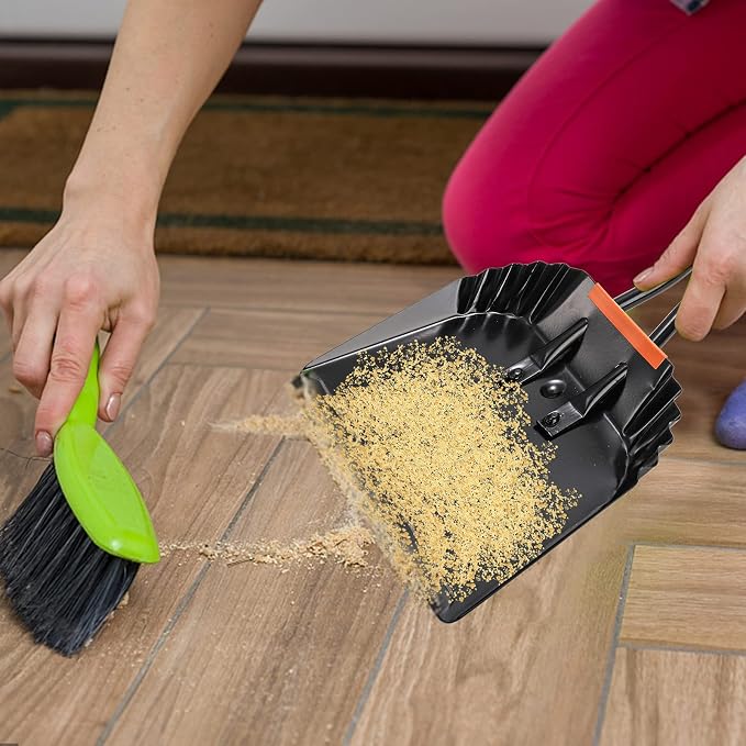 TOPZEA 2 Pack Black Metal Dustpan, 12 Inch Heavy Duty Steel Dust Pan - Image 5