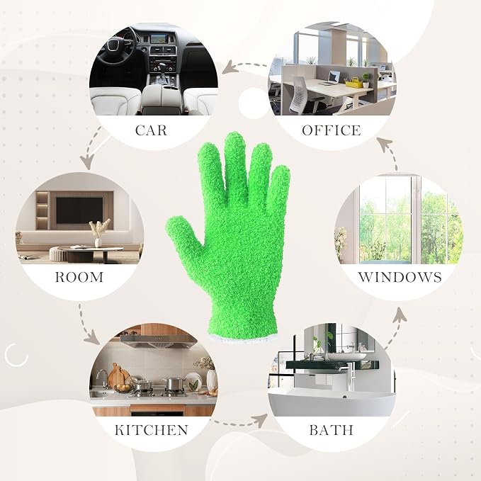 Evridwear Microfiber Dusting Gloves, Dusting Cleaning Glove - Image 4