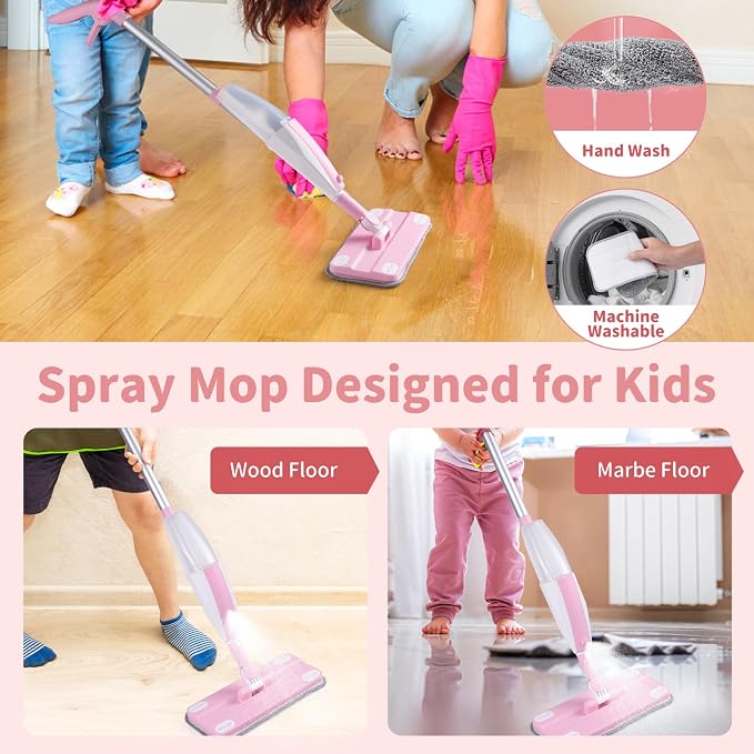 Kids Spray Mop, Fun & Functional Toddler Cleaning Set, Real Working Mop - Image 6