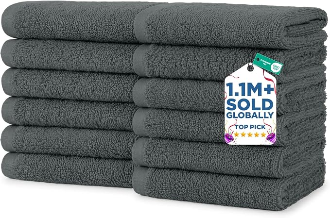 DAN RIVER 12 Pack Wash Cloths for Showering by DanRiver