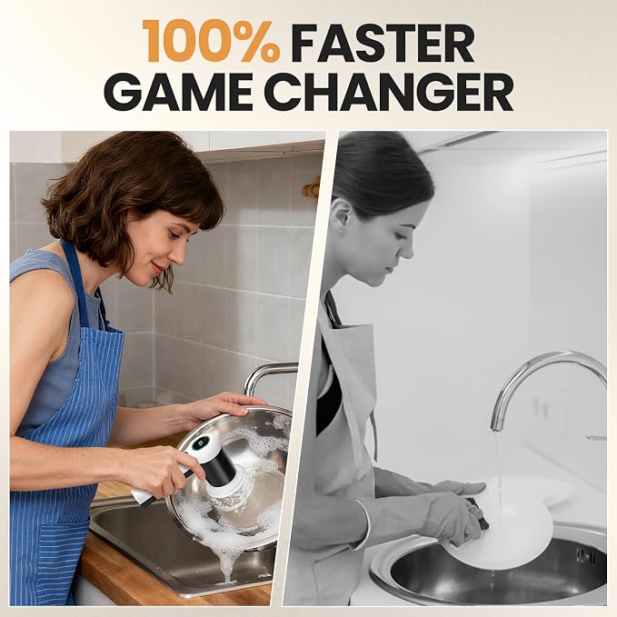 Electric Bathroom Cleaning Brush, Cordless Spin Scrubber Full Body Waterproof - Image 2