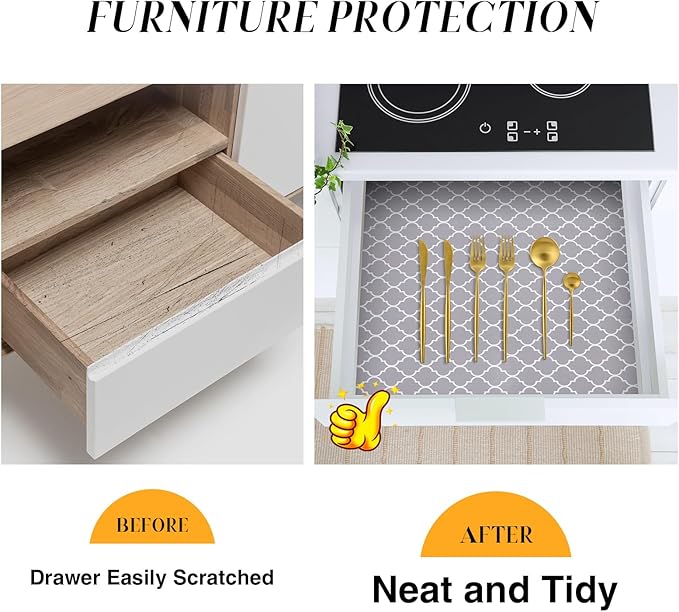 Glotoch Shelf Liner for Kitchen Cabinets Non Adhesive, Waterproof Shelf Paper - Image 5