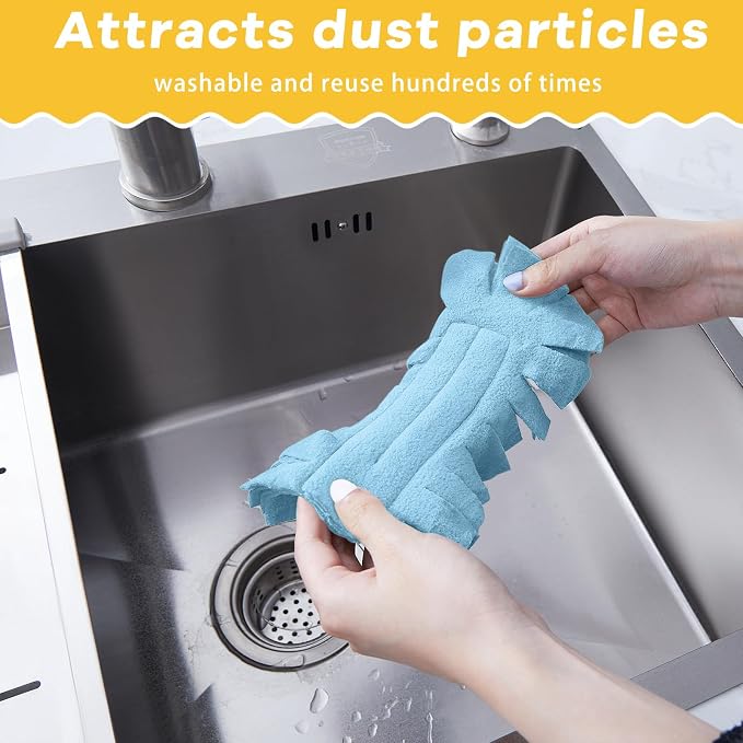 Zubebe 12 Pcs Duster Refill Reusable Fleece Duster Refills Feather Flat Dusters - Image 5