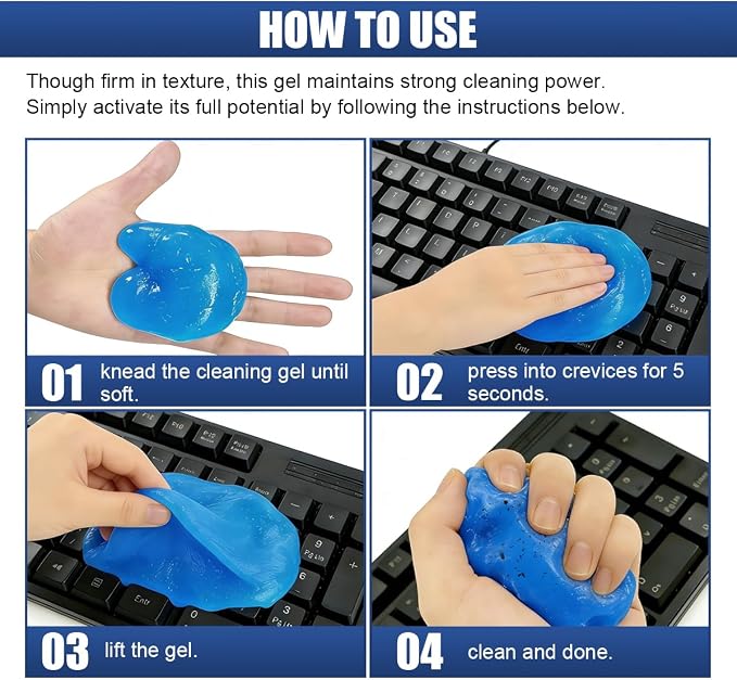 Craedli 2PCS Car Cleaning Gel, Reusable Dust Remover Slime Kit, Car Air Vent - Image 6
