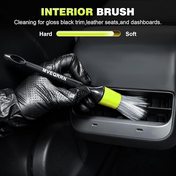 7PCS Car Detailing Brush Set, Boars Hair Car Cleaning Detail Brush kit - Image 3