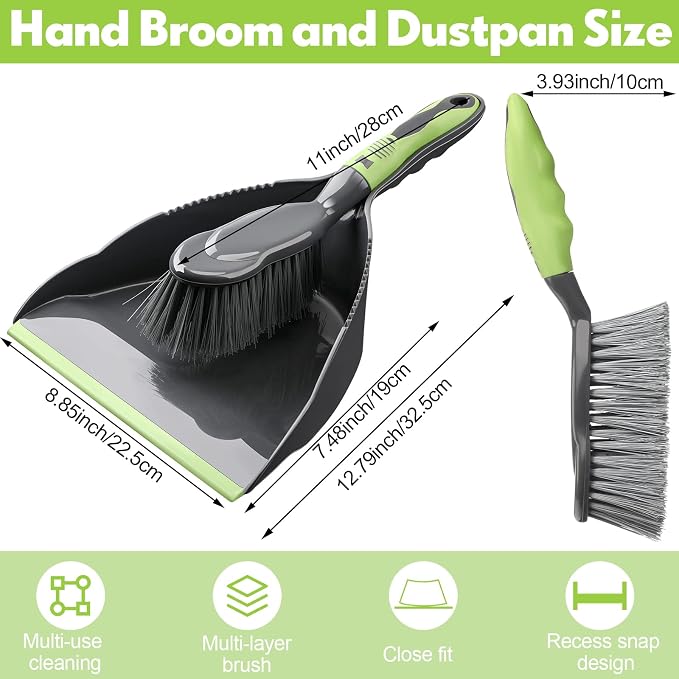 Zopeal 4 Set Dust Pan and Brush Set, Small Dustpan - Image 2