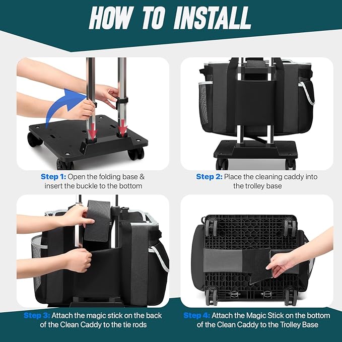 Large Rolling Cleaning Caddy Bag - Image 3