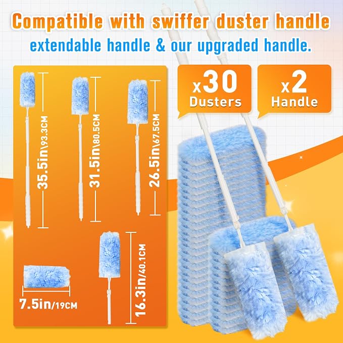 Heavy Duty Duster Refills for Swiffer Dusters, 360° Multi-Surface Microfiber - Image 7