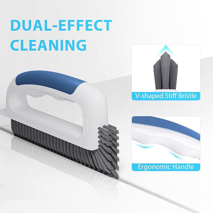 Grout Cleaner Brush for Floors Tile Corner, V Shape Stiff Scrubber Cleaning - Image 4