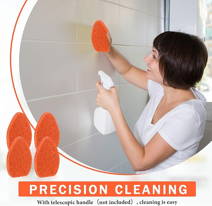 Baderke 4 Pcs Tub Tile Scrubber Cleaning Brush Pads Brush Non-Scratch Scouring - Image 5