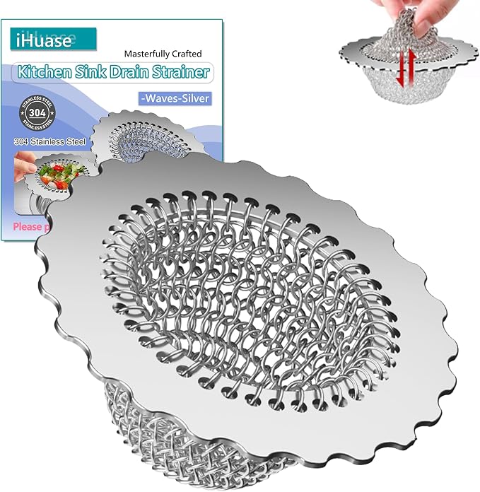 Kitchen Sink Drain Strainer, Patented 304 Stainless Steel Reversible Mesh by Unknown