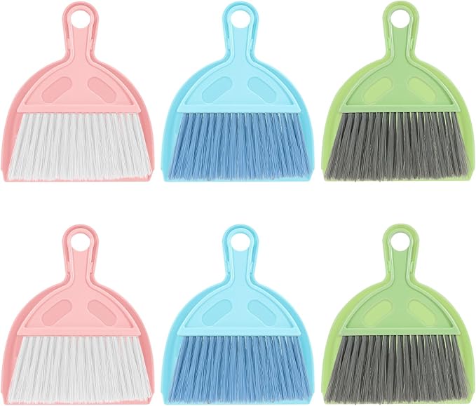 6PCS Small Dustpan and Brush Set, Mini Dust Pan and Brush, Hand Broom and by Wulitaotao