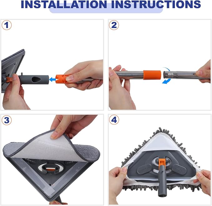 Wall Cleaner Mop with 79 Inches Long Handle, 360° Wall Washer Cleaner Tool - Image 4
