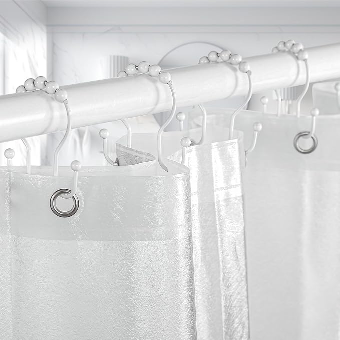 Goowin Shower Curtain Hooks, Stainless Steel Shower Curtain Hangers, Double - Image 6