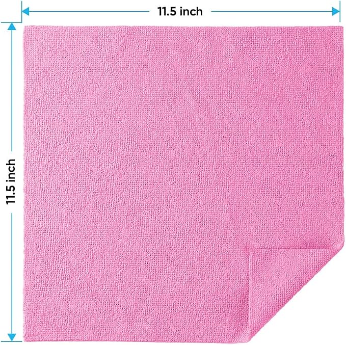 HOMEXCEL Pink Microfiber Cleaning Cloths, 20 Pack Cleaning Rags - Image 2