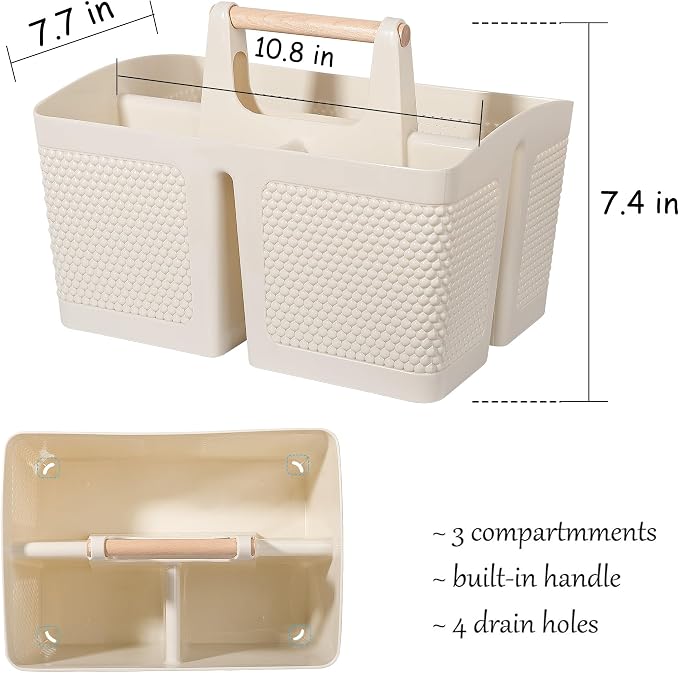 rejomiik Portable Shower Caddy Basket Plastic Cleaning Caddy Organizer Storage - Image 3