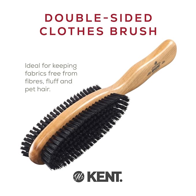 Kent CC20 Double Sided Cherrywood Clothes Brush and Lint Remover, Firm Side - Image 3