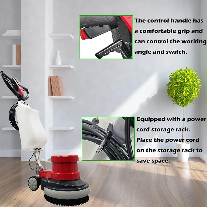 Floor Scrubber Buffer Polisher Commercial Floor Scrubber Machine 17" Tile Floor - Image 5