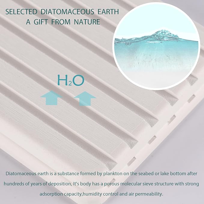 2 PCS Water Absorbent diatomite Coasters, 7.1" x 3.5" Water Absorbing Stone Tray - Image 4