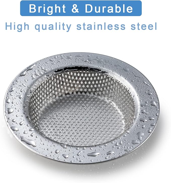 3 Pcs Sink Strainer for Most Kitchen Sink Drain Basket, Upgraded Double-Layer - Image 2