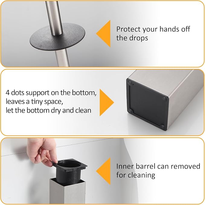 BGL Toilet Brush and Holder Set Brushed Nickel Aluminium Freestanding Toilet - Image 4