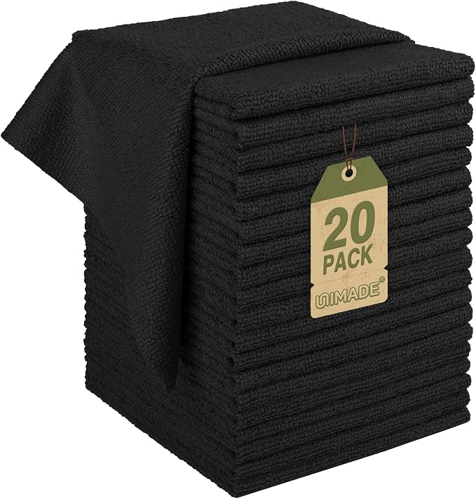 Microfiber Cleaning Cloth, 20 Pack Reusable Microfiber Towels by Unimade