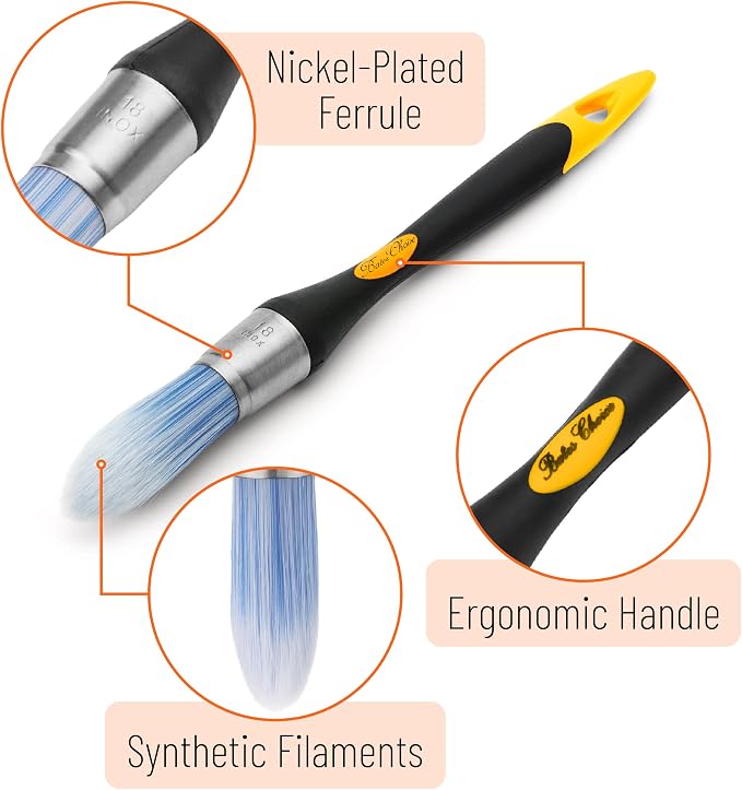 Bates- Trim Paint Brush, 0.75 Inch, Synthetic Bristles, Trim Brushes - Image 3
