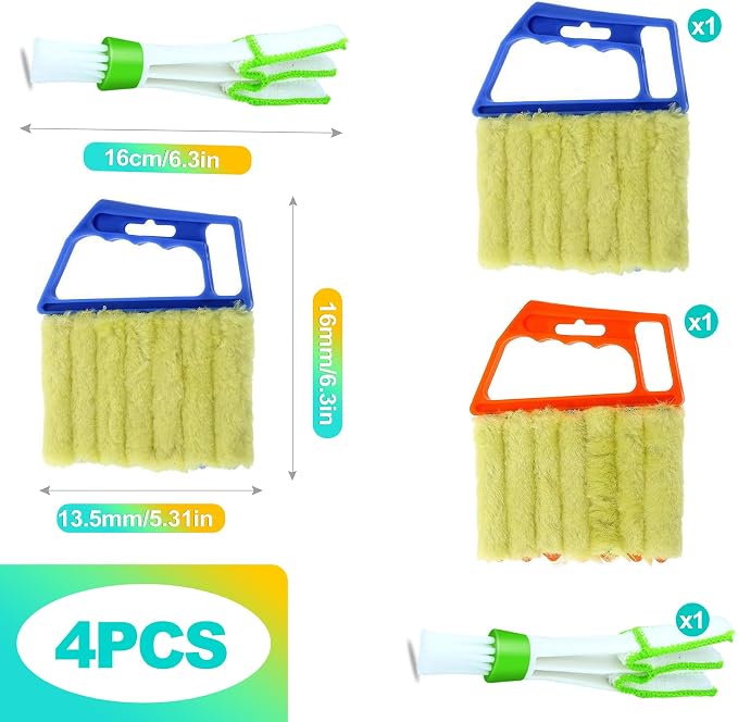 4 Pack Blind Cleaner Duster Tool, 7-Finger Window Blind Cleaner - Image 2