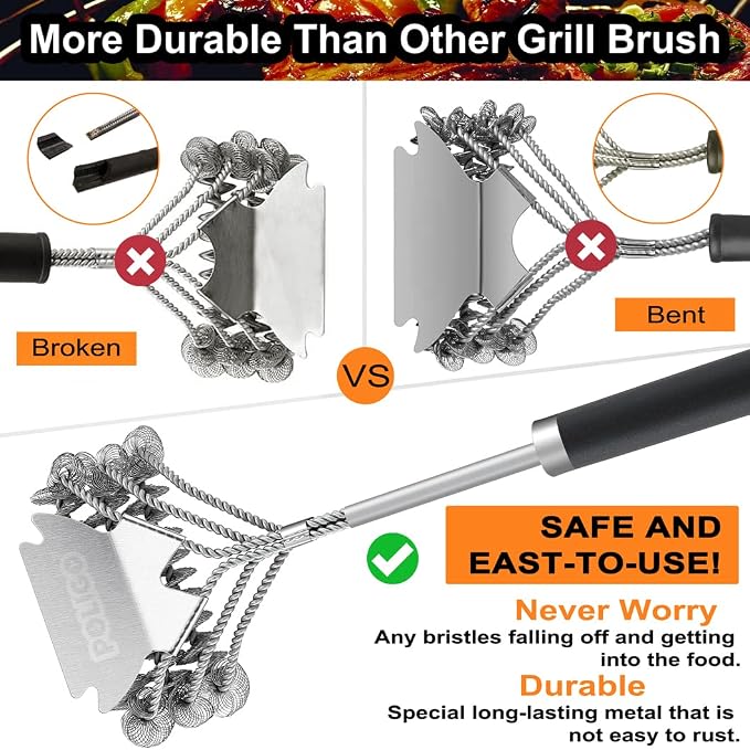 POLIGO Safe Grill Brush and Scraper Bristle Free 18" Grill Cleaner Brush - Image 4