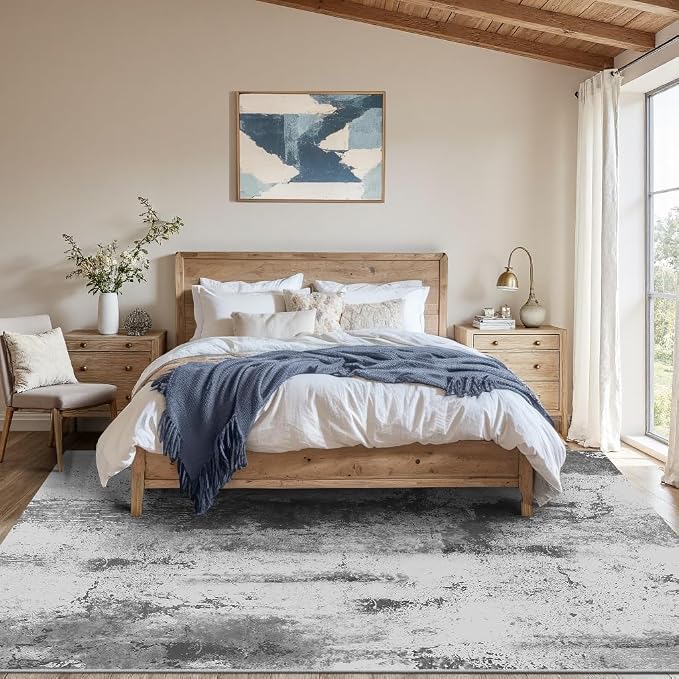 5x7 Area Rugs for Living Room, Modern Abstract Washable Rug, Boho Non Slip Low - Image 2