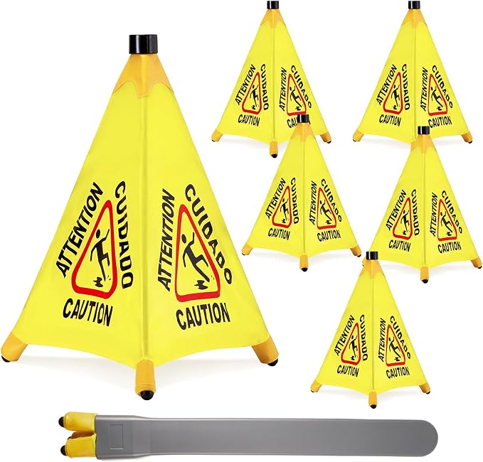 6 Pcs Pop up Wet Floor Sign by Seeshack
