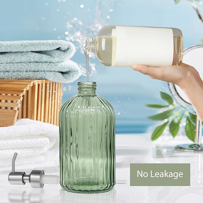 14Oz Green Soap Dispenser Bathroom - Image 5