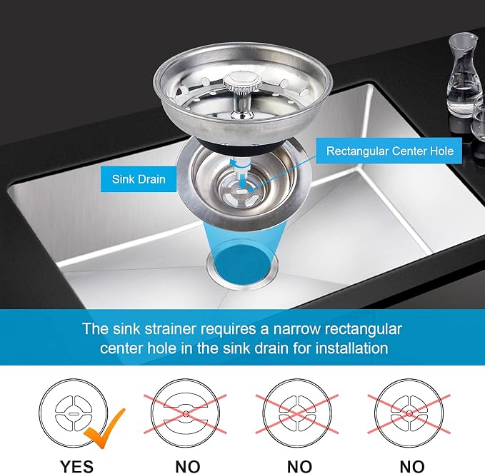 2 PCS Kitchen Sink Strainer and Stopper Combo Basket Replacement - Image 4