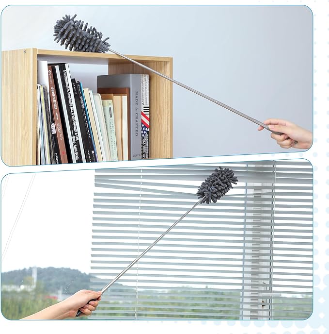 12 Pack High Duster with Extension Pole, Reusable & Washable Feather Duster - Image 6