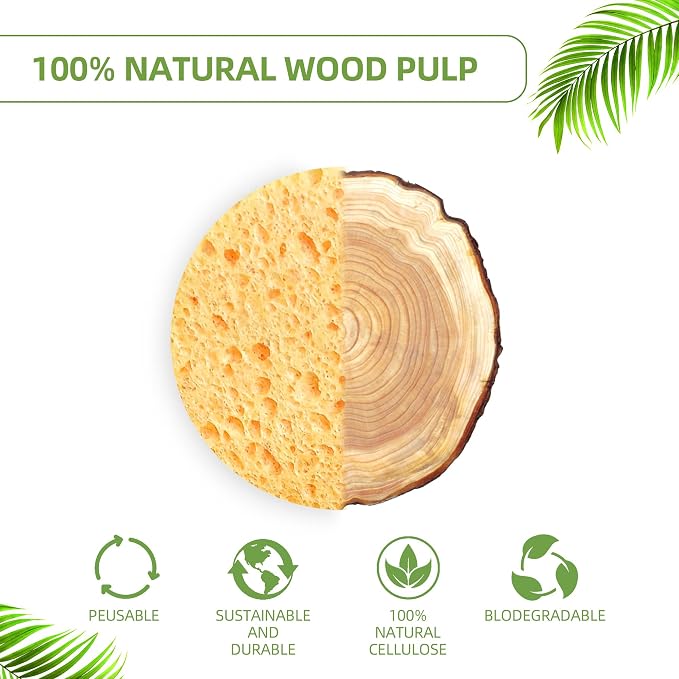 120-Count Compressed Facial Sponges|Kickleen 100% Natural Cellulose Cosmetic - Image 7