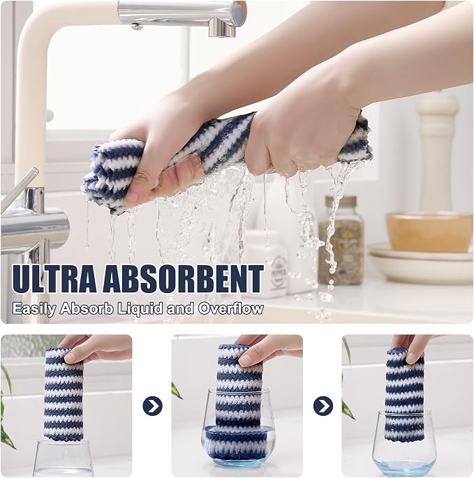 Homaxy 18 Pack Kitchen Dish Cloths, Ultra Soft and Absorbent Dish Towels - Image 3