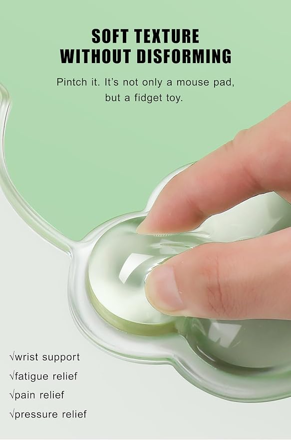 Mouse Pad with Wrist Rest, Soft Cloud Gel Keyboard Mouse Pad Set with Hand - Image 4