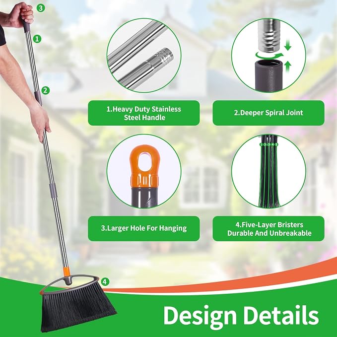 Soft Bristle Broom, Heavy Duty Broom - Image 2