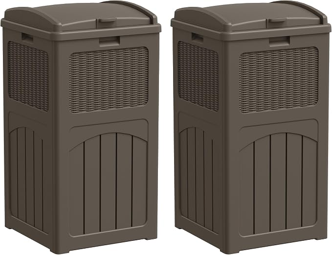 YESHOMY 2 Pack Outdoor Trash Can by SearchallYESHOMY