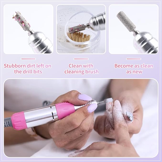 Nail Drill Bits Cleaner Brush Case Accessories, Nail Art Cleaner Tool Case - Image 4